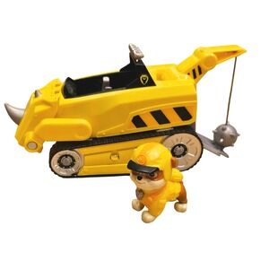 Paw Patrol Rubble Jungle Pups Construction Wrecking Ball Vehicle Toy With Figure